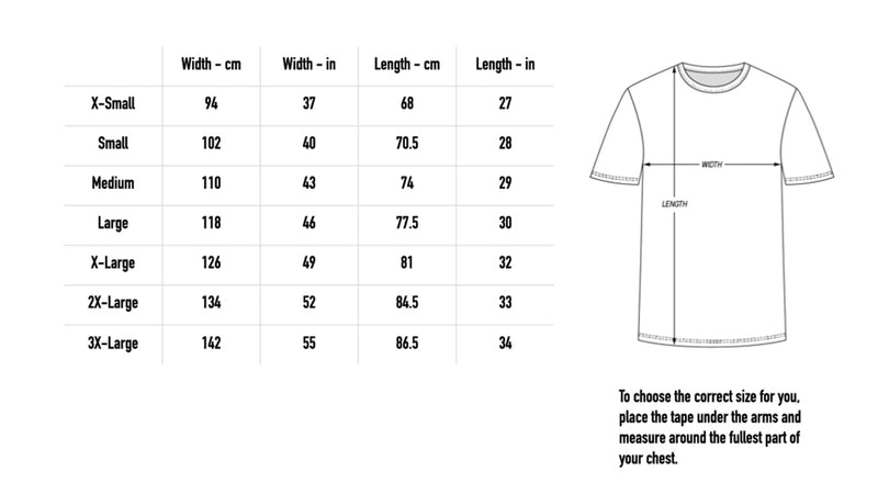 Size chart for Lantern Lady T-Shirt - Faded Pink